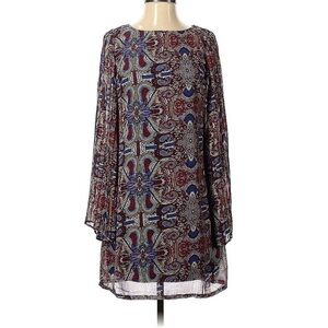 Fire Los Angeles long sleeve bohemian print woman’s Medium Casual Dress